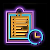 Clipboard Tablet With Tasks neon glow icon illustration vector