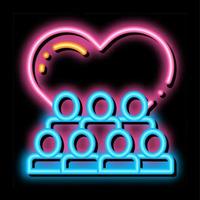 Volunteers Support Love neon glow icon illustration vector