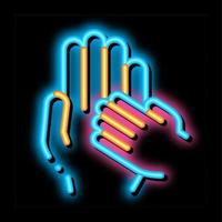 Child Volunteers Support neon glow icon illustration vector