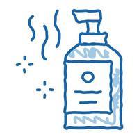 aromatic liquid soap bottle doodle icon hand drawn illustration vector