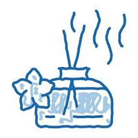 aroma odor parfume stick doodle icon hand drawn illustration vector