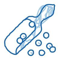 habas de soja escápula doodle icono dibujado a mano ilustración vector