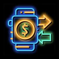 Payment Smart Watch Pay Pass neon glow icon illustration vector