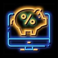 Computer Internet Deposit neon glow icon illustration vector