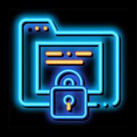 Padlock Site Coding System neon glow icon illustration vector