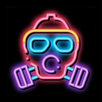 Safe Life Gaz Dirty Air Mask neon glow icon illustration vector