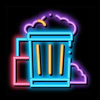 Container With Rubbish Trash neon glow icon illustration vector
