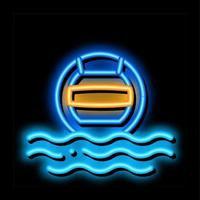 ilustración de icono de resplandor de neón de voleibol de agua vector