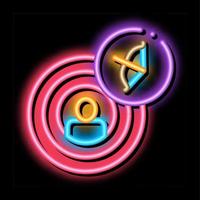 Human In Center Of Target neon glow icon illustration vector