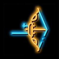 Modern Bow And Arrow Tool neon glow icon illustration vector