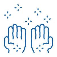 Cleaned Health Hands doodle icon hand drawn illustration vector