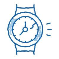 broken watch doodle icon hand drawn illustration vector