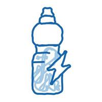 bebida energética en botella doodle icono dibujado a mano ilustración vector