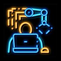 Programming Robot neon glow icon illustration vector