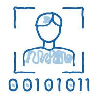 Human Binary Code doodle icon hand drawn illustration vector