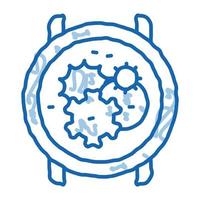 watch mechanism gears doodle icon hand drawn illustration vector