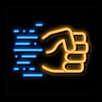 Fast Fist Hit neon glow icon illustration vector