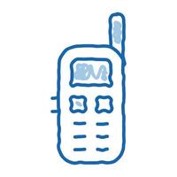 símbolo de teléfono celular icono de garabato ilustración dibujada a mano vector