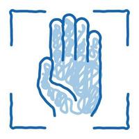 Person Handprint Scan doodle icon hand drawn illustration vector