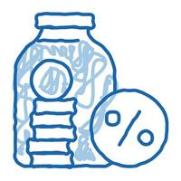 ilustración de dibujado a mano de icono de doodle de tarro de vidrio de bonificación vector