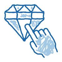 bonificación selección de diamantes icono de doodle dibujado a mano ilustración vector