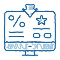 bonificación por ciento computadora información doodle icono dibujado a mano ilustración vector