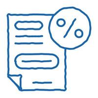 Bonus Percentage Document doodle icon hand drawn illustration vector