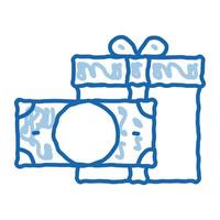 dinero moneda regalo doodle icono dibujado a mano ilustración vector