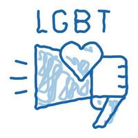 lgbt loudspeaker doodle icon hand drawn illustration vector