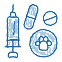 Pet Medicaments doodle icon hand drawn illustration vector