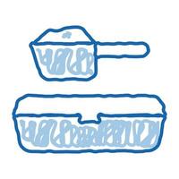 Sand Tray and Scoop doodle icon hand drawn illustration