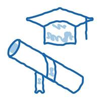 academia graduado atributos doodle icono dibujado a mano ilustración vector