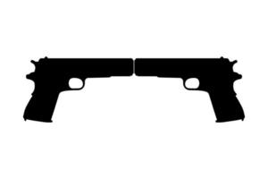 pistola de silueta o pistola de pistola para ilustración de arte, logotipo, pictograma, sitio web o elemento de diseño gráfico. ilustración vectorial vector