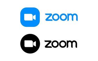 conjunto de iconos de aplicación editorial de reunión de videollamada de zoom