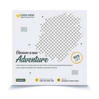 It's time to travel to your dream destinations social media post template editable file vector