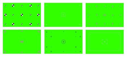 Green colored chroma key background screen flat style design vector illustration set.