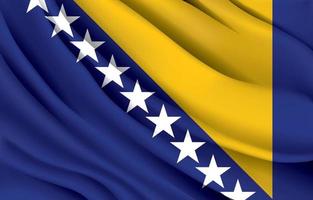 bosnia y herzegovina bandera nacional ondeando ilustración vectorial realista vector