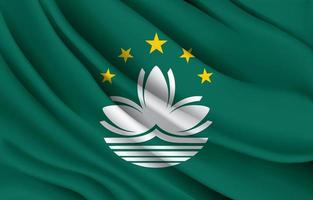 bandera nacional de macao ondeando ilustración vectorial realista vector