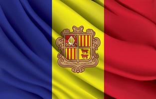 andorra national flag waving realistic vector illustration