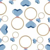 Seamless pattern Valentine is Day Heart Ring vector