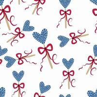 Seamless pattern Heart shaped lollipop for valentine is day vector