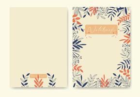 Minimalist flourish template for notebook cover. Colorful seamless pattern, easy to re-size. Vector illustration