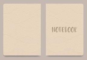 Universal abstract pastel colored template for notebook cover. Seamless patterns, easy to re-size. Vector illustration