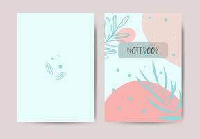 Cover design with flowers and geometric pattern. Hand drawn creative flowers. Colorful artistic background. For invitation, card, cover book, notebook. Vector illustration a4 page