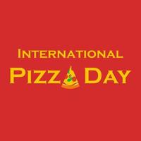 cartel del día internacional de la pizza. ilustración vectorial vector