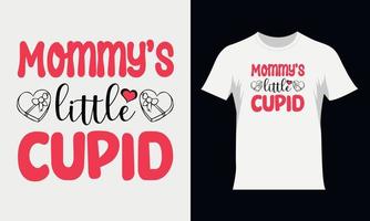 Mommy's little cupid Valentine SVG t-shirt design. Valentine's typography Tshirt design vector