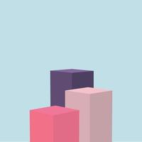 Geometric shapes podium for product display. Abstract background with geometric podium platform in pastel colors. Minimal style. Stylish background for presentation. Podium Background. Vector art.