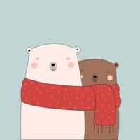 Winter Teddy. Can be used for celebration card, greeting card, invitation card. Merry Christmas background. vector