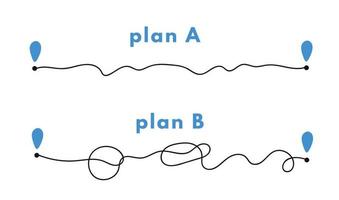 Path concept. Plans in real life. Point b and a. Find real way distance. Flat graphic vector illustrations isolated