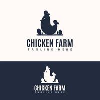 minimalist simple chicken logo template vector